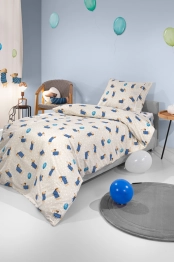 Σετ Παιδική Παπλωματοθήκη 160x220εκ. Με Μαξιλαροθήκη Pet Blue Saint Clair