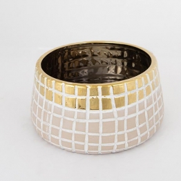Κασπώ Κεραμικό Χρυσό-Μπεζ 23x23x11εκ. ESTHETI 752-18014