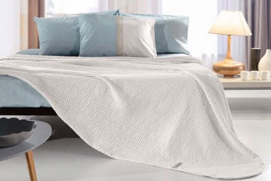 Κουβέρτα Πικέ Βαμβακερή Stonewashed King Eternity Perla 260x240εκ. Guy Laroche