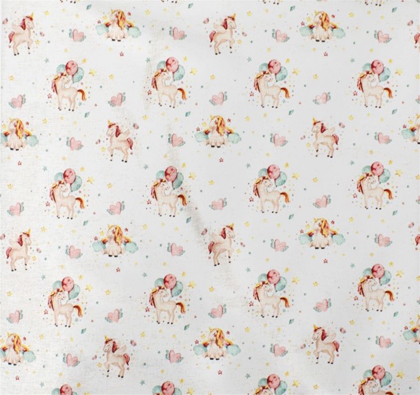 Πάνα Χασές Bebe Βαμβακερή 80x80εκ. Unicorn 209 White-Salmon Dimcol