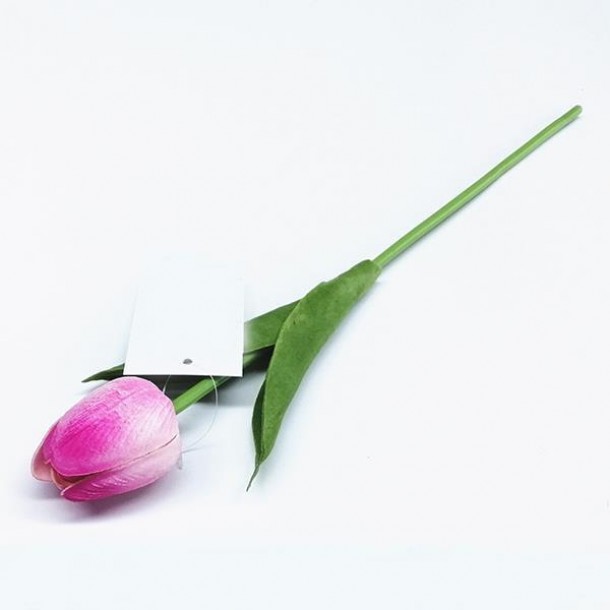 Κλαδί Με Λουλούδι Τουλίπα PU Ροζ 32εκ. ESTHETI 758-12062
