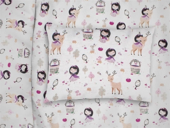 Μαξιλαροθήκη Bebe Φάκελος Βαμβακερή 35x45εκ. Lily & Deer 179 White Pink DimCol