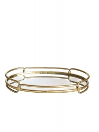 Δίσκος Μεταλλικός Χρυσός Με Καθρέπτη 50x31x7,5εκ. Zen Collection 26.1.52213