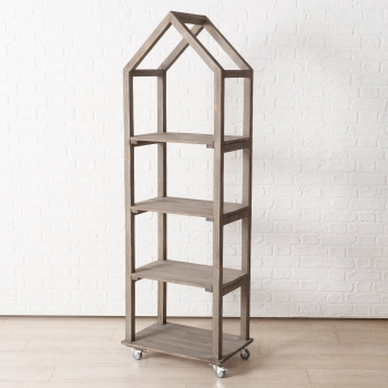 Ραφιέρα Σπίτι Τροχήλατη Ξύλινη Πεύκο Natural 58x38x140εκ. Mensola MSA 20-25-596