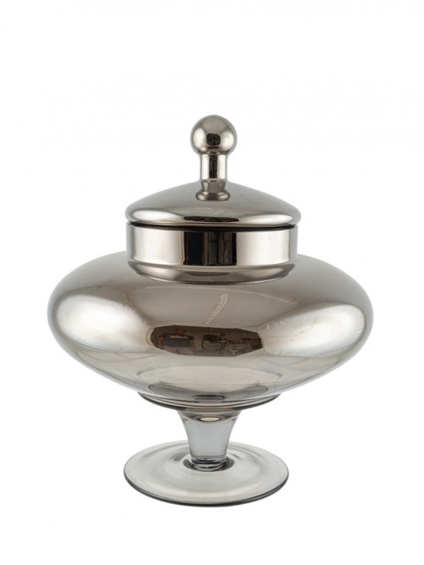 Φοντανιέρα Χειροποίητη Φυσητό Γυαλί Ασημί-Γκρι 28x32εκ. Zen Collection 25.43.52161