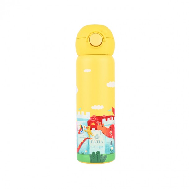 Θερμός Παιδικό Ανοξείδωτο Με Καλαμάκι Fortress Dragon 500ml-7,9x6,6x20,3εκ. Save The Aegean Estia 01-33149