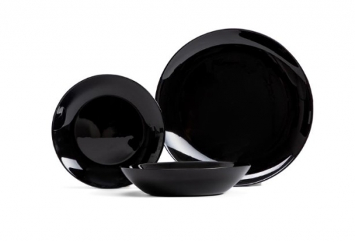 Σερβίτσιο Φαγητού Σετ 18τμχ Stoneware Μαύρο Capri Homla 236047