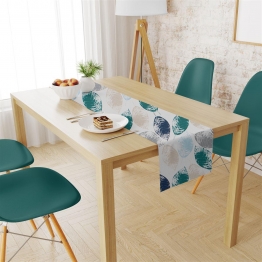 Runner Αλέκιαστο Polycotton 40x180εκ. Leaves 466 Petrol DimCol