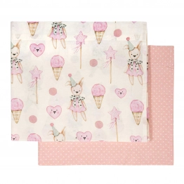 Σετ Σεντόνια Βαμβακερά Λίκνου 70x120εκ. Essential 8859 Ivory-Pink Greenwich Polo Club