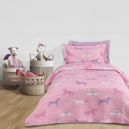 Κουβερλί Microfiber Μονό 160x240εκ. Kid Line 4929 Ροζ-Μωβ Das Kids