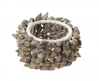 Δαχτυλίδι Πετσέτας Μεταλλικό Κοχύλια Μπεζ 6,4x4εκ. ESPIEL YRA211K6