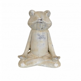 Διακοσμητικός Επιτραπέζιος Βάτραχος Πέτρινος Κρεμ-Γκρι Art Et Lumiere 21,5x14x29εκ. 08523