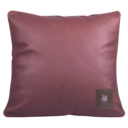 Διακοσμητικό Μαξιλάρι Polyester Leather Like Διθέσιος 42x42εκ. Premium 3928 Ροδί Σκούρο Greenwich Polo Club