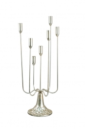 Κηροπήγιο 7 Κερο Μεταλλικό Ασημί 23,5x20x59,5εκ. Zen Collection 24.36.51118