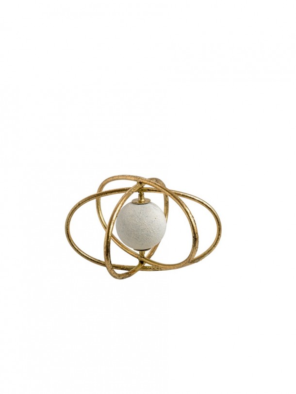 Διακοσμητικό Επιτραπέζιο Χρυσό-Λευκό 19x19x14εκ. Zen Collection 26.1.52204