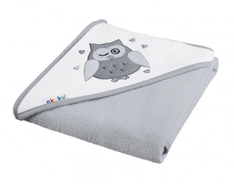 Κάπα Βαμβακερή-Terry 80x80εκ. Κουκουβάγια Γκρι akuku A1238
