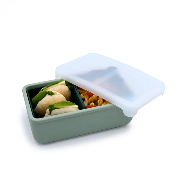 Φαγητοδοχείο Σιλικόνης Με 2 Χωρίσματα Bento Sage/Cactus 700ml Melii MEL22330