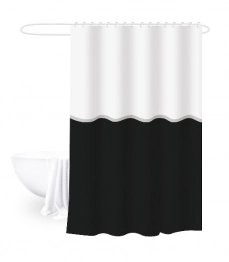 Κουρτίνα Μπάνιου Δίχρωμη 180x180εκ. Polyester Bliss White-Black 2435684