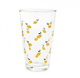 Ποτήρι Νερού Σετ 3τμχ Γυάλινο Με Λεμόνια 8x13εκ.-300ml Token Homla 228104