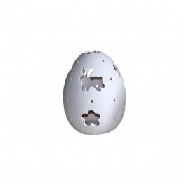 Διακοσμητικό Αυγό Κεραμικό Λευκό Art Et Lumiere 11,5x14,5εκ. 10605