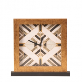 Ρολόι Επιτραπέζιο Γραμμωτό ​Polyresin Χρυσό ESPIEL 24,5x5x24,5εκ. MAF154