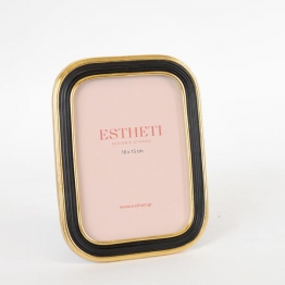 Κορνίζα Polyresin Χρυσή-Μαύρη 10x15εκ. ESTHETI 756-12142