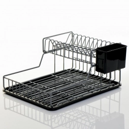 Πιατοθήκη Με Δίσκο Μεταλλική Ανθρακί 44x32x21,5εκ. DMZ38032AN