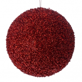 Χριστουγεννιάτικη Μπάλα Polyfoam Κόκκινη Glitter 15εκ. iliadis 83528