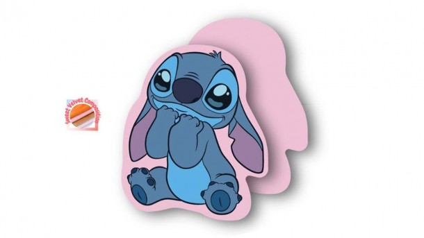 Διακοσμητικό Μαξιλάρι Μικρό Disney Home Velboa 15εκ. Stitch 88 Pink DimCol