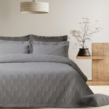 Κουβερλί Microfiber King 240x250εκ. Happy 0287 Grey Das Home
