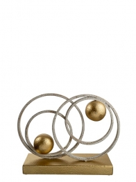 Διακοσμητικό Επιτραπέζιο Μεταλλικό Λευκό-Χρυσό 30x8x22εκ. Zen Collection 26.1.52195