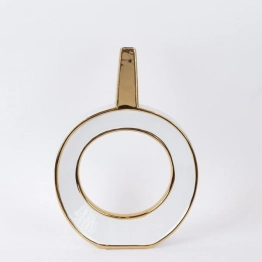 Βάζο Κεραμικό Λευκό-Χρυσό 27x16x38εκ. ESTHETI 752-20405