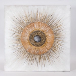 Πίνακας Καμβάς Μάτι Λευκός-Καφέ 80x3x80εκ. ESTHETI 755-12221