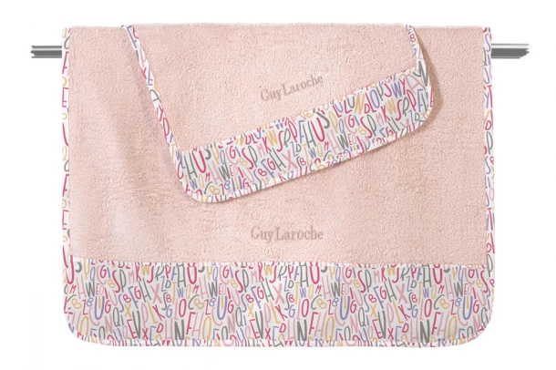Σετ 2τμχ Βρεφικές Πετσέτες Βαμβακερές Letters Pinky Guy Laroche