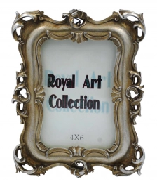 Κορνίζα Χειροποίητη Αντικέ Πολυεστερική Πατίνα Ασημί Royal Art 10x15εκ. YUA2/61/46SL