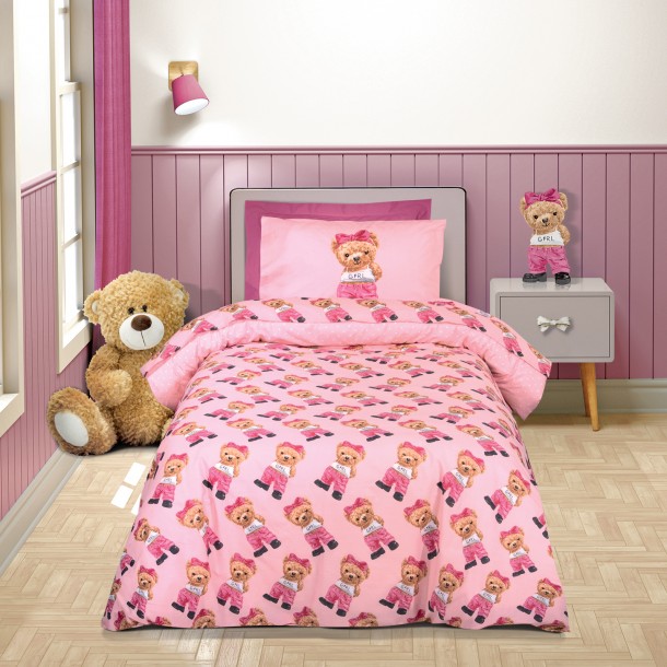 Σετ Παπλωματοθήκη Polycotton Μονή 160x240εκ. Essential 8839 Γκρι-Μπεζ-Ροζ Greenwich Polo Club