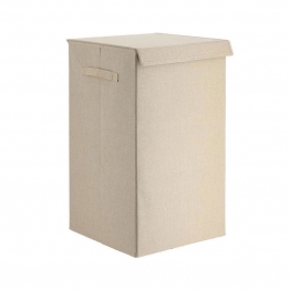 Καλάθι Απλύτων Αναδιπλούμενο MDF Μπεζ Με Υφασμάτινη Επένδυση 35x35x60εκ. MRShome DS-2650000