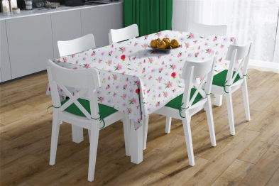 Σετ 2τμχ Τραπεζομάντηλο & Runner Polycotton Αλέκιαστο 140x140εκ.-40x140εκ. Daisies 463 White-Pink DimCol