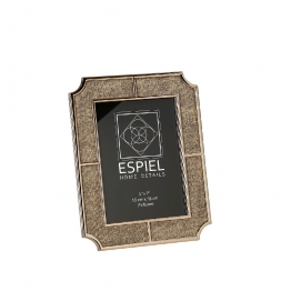 Κορνίζα Μεταλλική Με Μπεζ Ύφασμα ESPIEL 13x18εκ. FAM748
