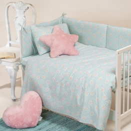 Πάνα Χασέ Βαμβακερή 85x85εκ. Mini Stars Aqua Baby Line Melinen 2000044205