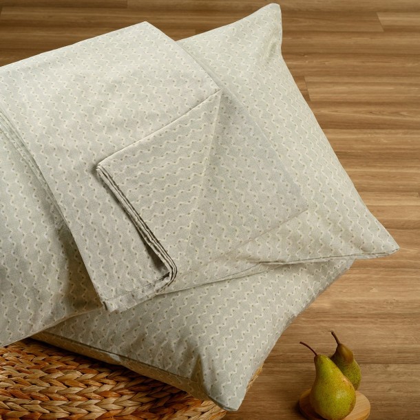 Σετ Σεντόνι Με 2 Μαξιλαροθήκες Polycotton King Με Λάστιχο 180x200+32εκ. Layla Pastel Aqua Casual Line Mini Melinen 20004858