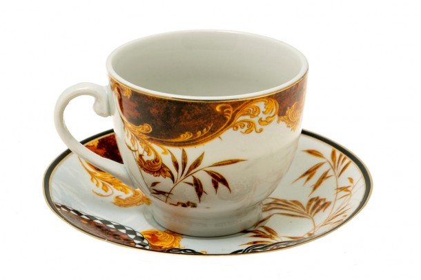 Σετ 6τμχ Φλυτζάνια Τσαγιού Πορσελάνης 180ml Καφέ Zen Collection 22.27.48099