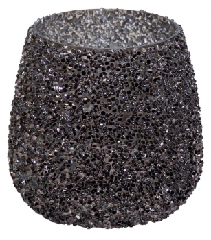 Κηροπήγιο Γυάλινο 9,5x9εκ. Strass Black Art Et Lumiere 30544