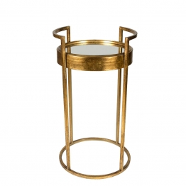 Τραπεζάκι Σαλονιού Με Καθρέπτη Μεταλλικό Χρυσό Art Et Lumiere 42x76εκ. 00197