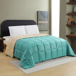 Πάπλωμα 2 Όψεων Microfiber Υπέρδιπλο 220x240εκ. Brooklyn Petrol-Beige Melinen 20004992