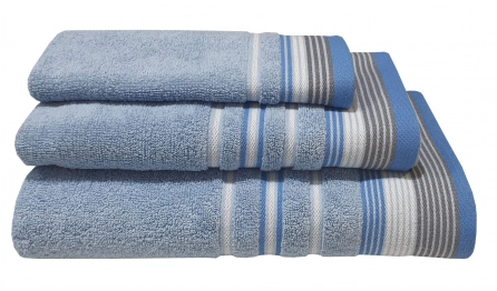 Πετσέτα Βαμβακερή Σώματος 70x140εκ. Satin Stripe Light Blue Komvos 7005929-11