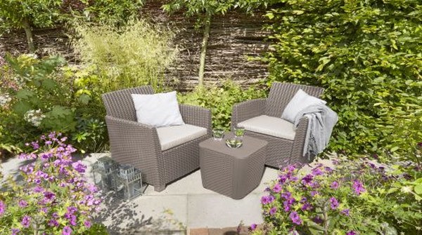 Σετ Μπαλκονιού 3τμχ Wicker Corona Balcony Set Cappuccino – Allibert – corona-balcony-set-cappuccino