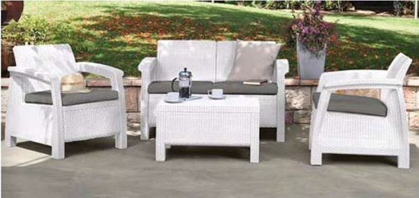 Σετ Κήπου 4τμχ Wicker Corfu Set White – keter – corfu-set-white