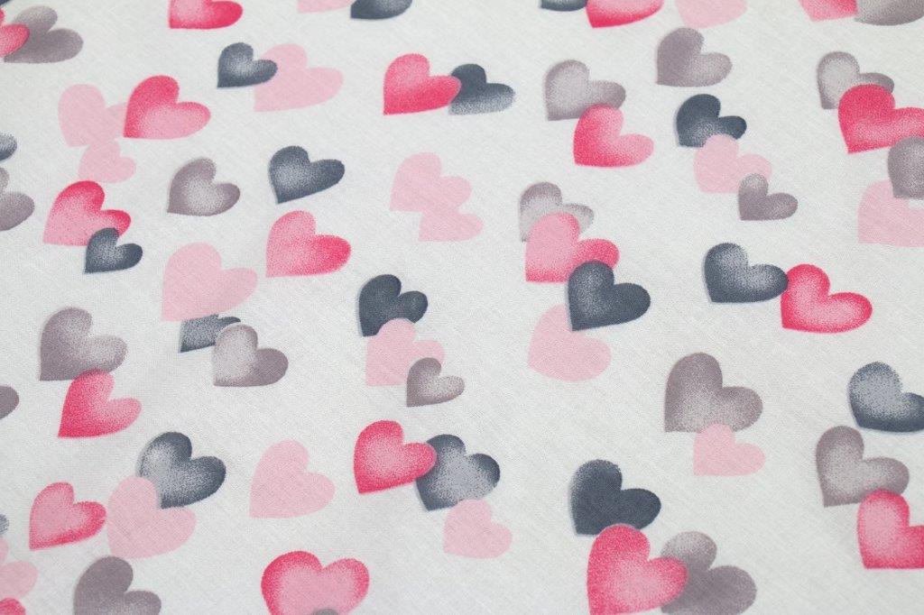 Σεντόνι Μεμονωμένο Βαμβακερό Λίκνου 80x110εκ. Hearts 12 Grey-Pink DIMcol (Ύφασμα: Βαμβάκι 100%, Χρώμα: Ροζ) - DimCol - 1914413707801289 133040