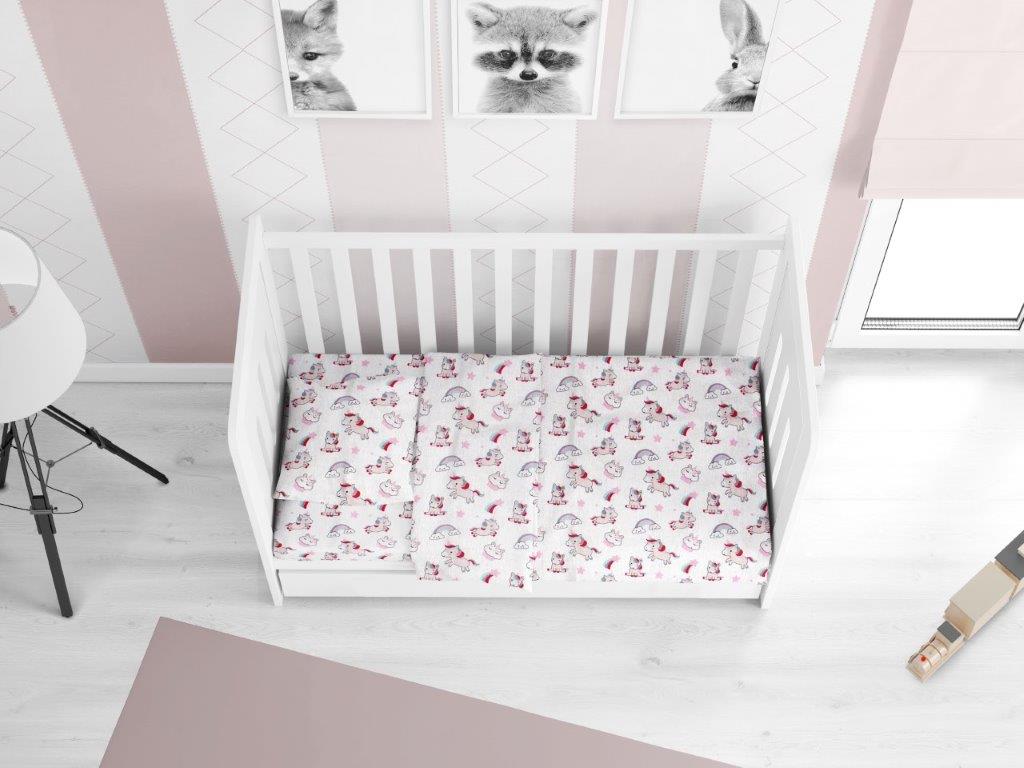 Πάπλωμα Βαμβακερό Κούνιας 120×160εκ. Unicorn 108 White-Pink DIMcol (Ύφασμα: Βαμβάκι 100%, Χρώμα: Λευκό) – DimCol – 1915917606410844